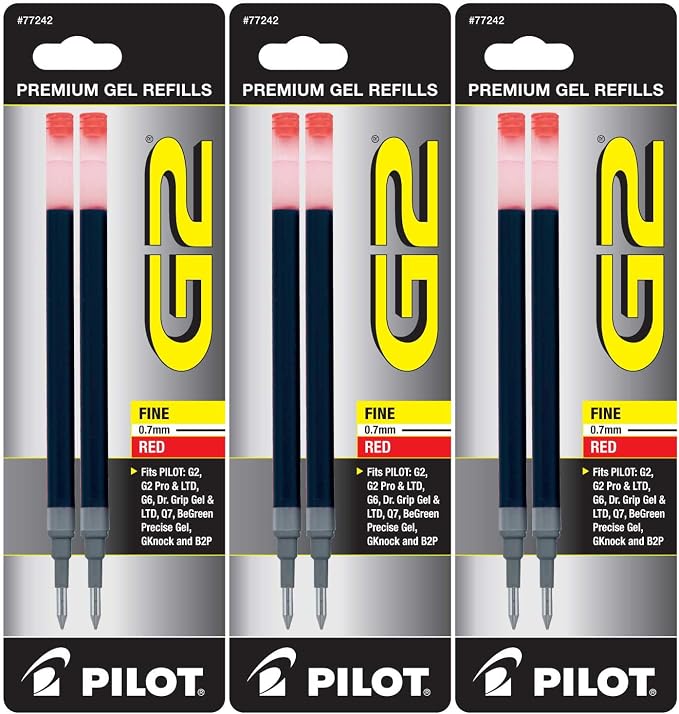 Pilot G2 Gel Ink Pen Refills, Fine Point, 6 Refills by PilotCorporationofAmerica