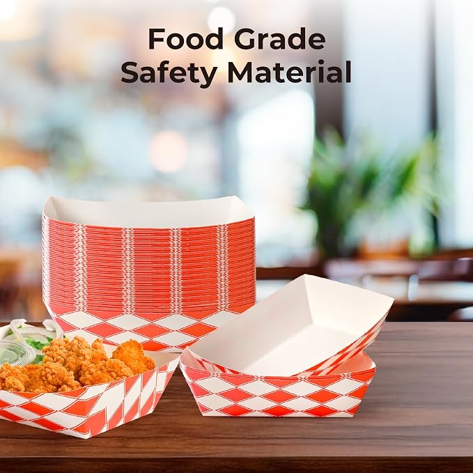 Fit Meal Prep [250 Pack 2 lb Paper Food Boats Heavy Duty Disposable Food Trays - Image 5