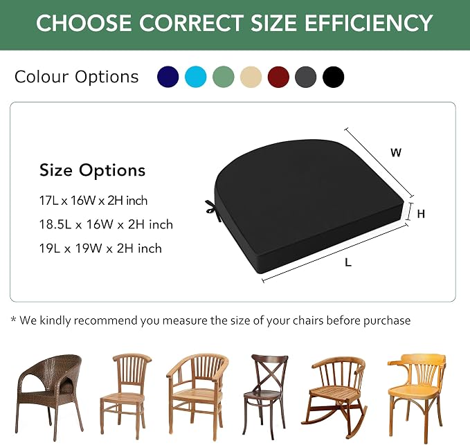 Outdoor Chair Cushions Set of 2: Waterproof & Fade Resistant Patio Furniture - Image 6