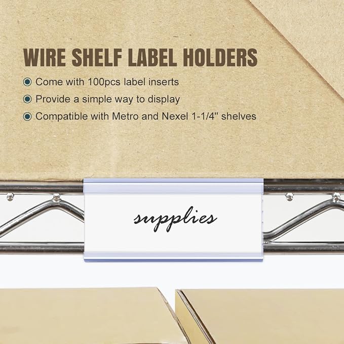 Lenink 100Pcs Wire Shelf Label Holders - Image 4