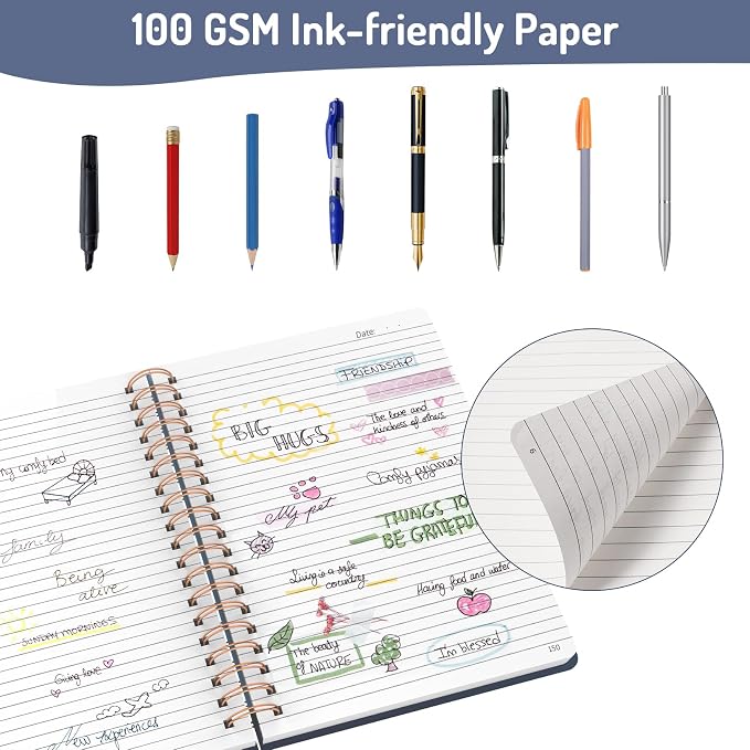 Forvencer A4 Lined Spiral Journal Notebook - Image 6