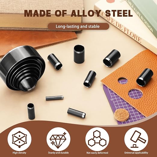 24 Pcs Leather Circle Dies Cutter Tool Set, Hole Punch Tools - Image 4