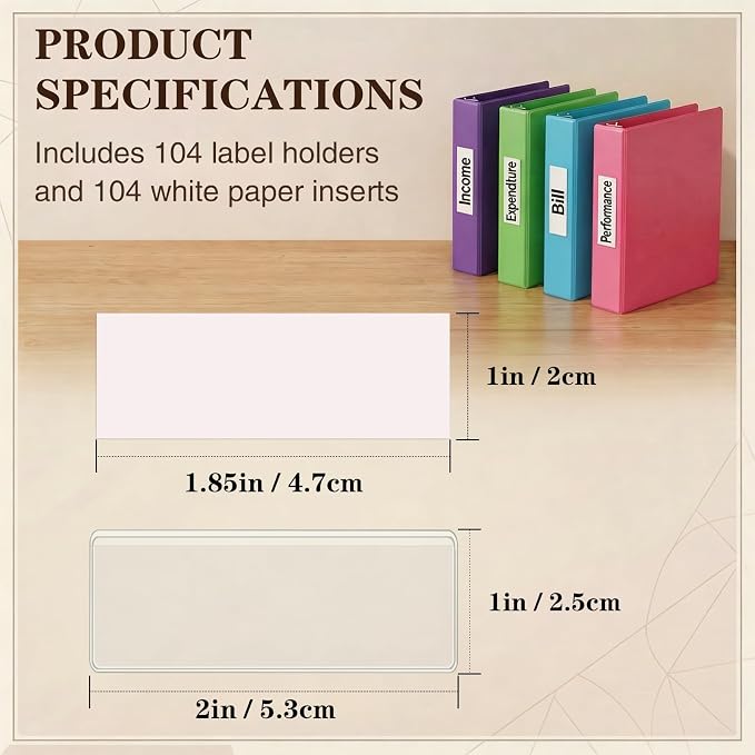 Self Adhesive Label Holders, ELEMGULY 104 Pack Adhesive Shelf Tag Shelf Label - Image 2