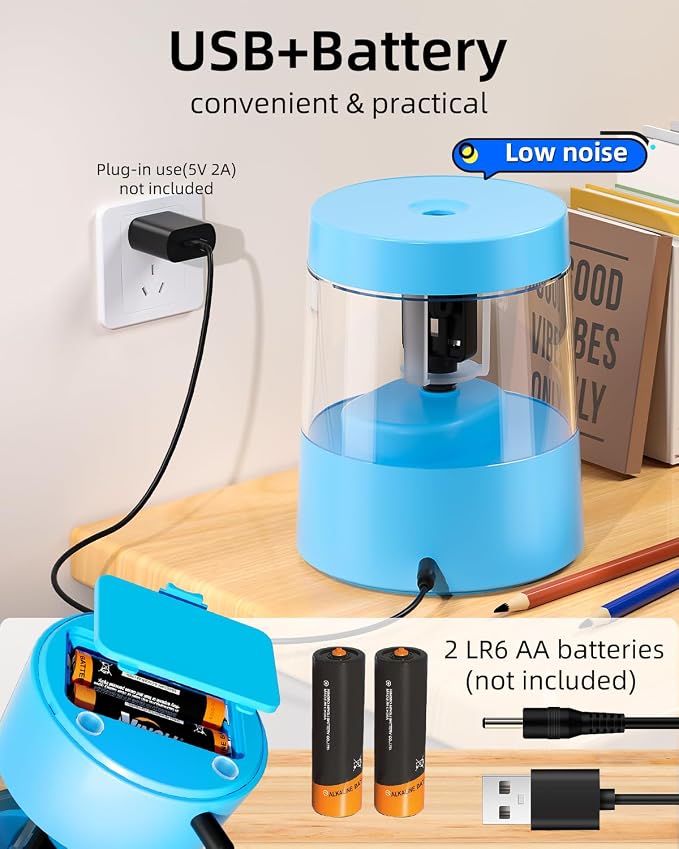 ZMOL Colored Pencil Electric Sharpener, Auto Stop, Plug-in Small Electric - Image 4