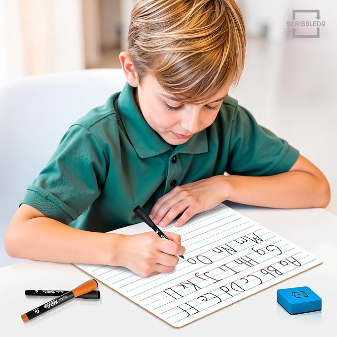 Scribbledo 5 Pack Lined Dry Erase Boards, Double Sided White Board - Image 9