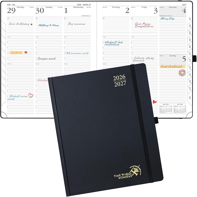 POPRUN 2026-2027 Academic Planner, Large Size 8.5" x 10.5", Weekly and Monthly by POPRUN