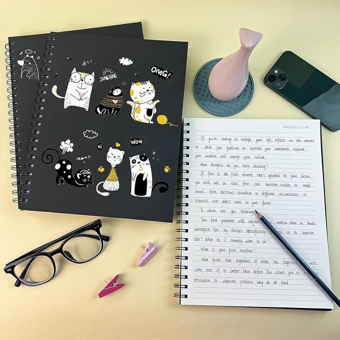 Lined Spiral Notebook A4 Large Journal 8.5" x 11", 6 Pack 7mm College Ruled - Image 6