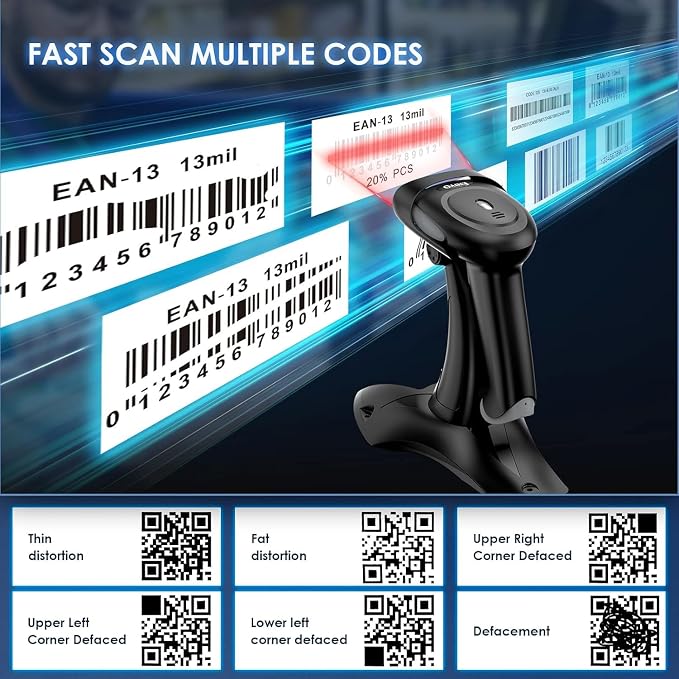 Eyoyo 2D 1D Wireless Barcode Scanner - Image 7