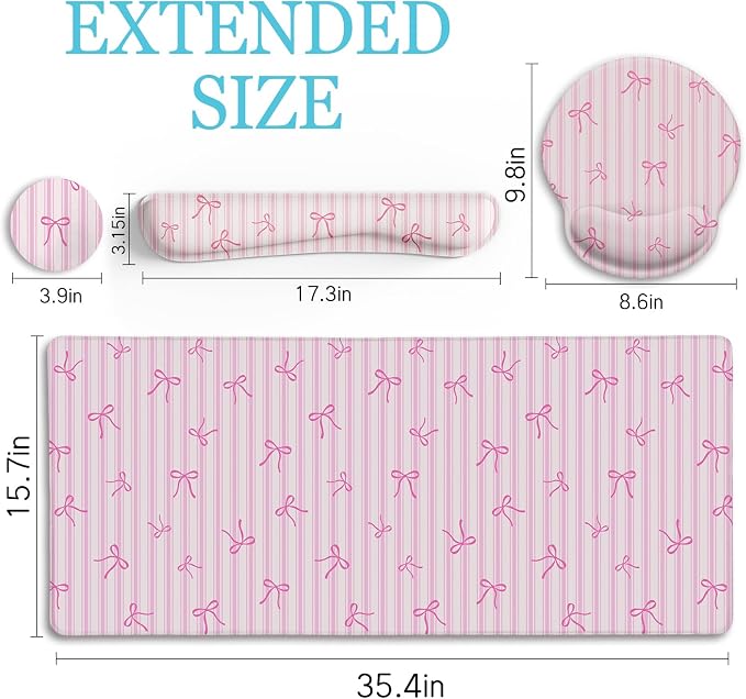 LIMKRIAN Pink Striped Mouse Pad - Image 6
