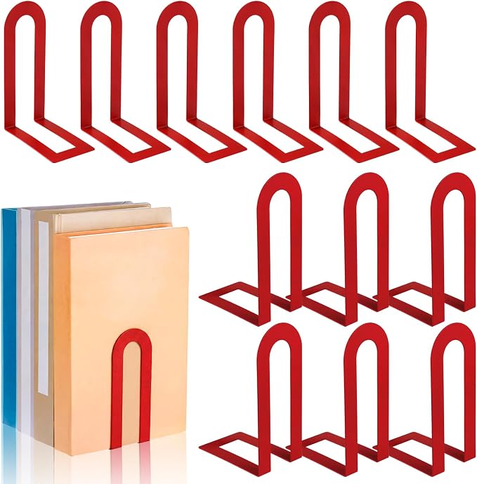 Chunful 12 Pcs Modern Metal Book Ends by Chunful