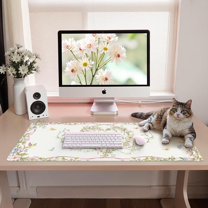 iCasso Desk Matt for Desktop, Cute Desk Pad White, Anti-Slip Large Gaming - Image 7