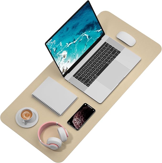 Hsurbtra Desk Pad, 35.5" x 17" PU Leather Desk Mat, XXL Extended Mouse Pad - Image 2