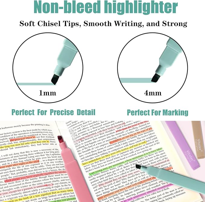 Piochoo Bible Highlighters, 8 Colors pastel highlighters, Cute Pens - Image 3