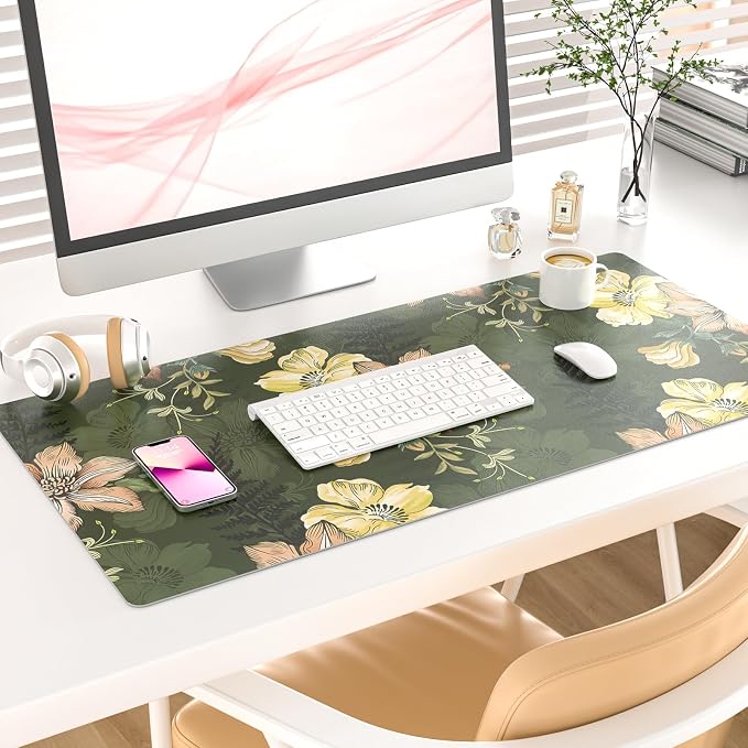 Colorful Star Large Mouse Pad, PU Leather Waterproof Desk Mat, Computer Gaming - Image 2