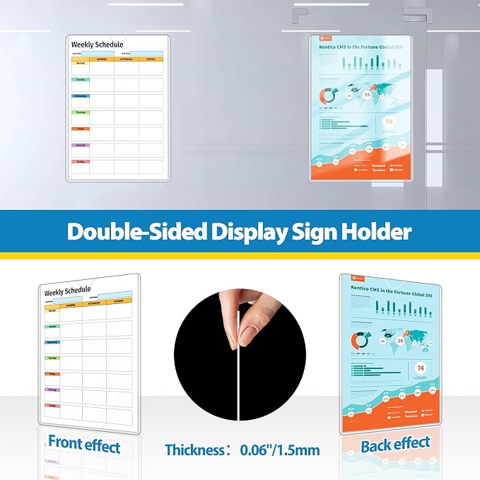 Magnetic Sign Holder 8.5 x 11 Wall Sign Holder 5Pack, Rigid Plastic Door Sign - Image 6