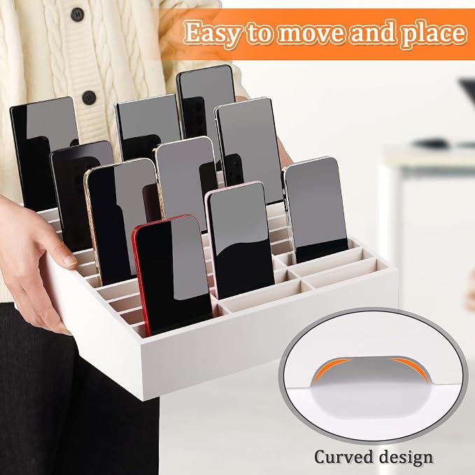 36-Grid Wooden Cell Phone Holder Desktop Organizer Storage Box - Image 6