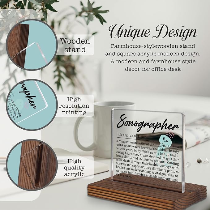 Sonographer Gifts, Thank You Desk Sign - Image 3
