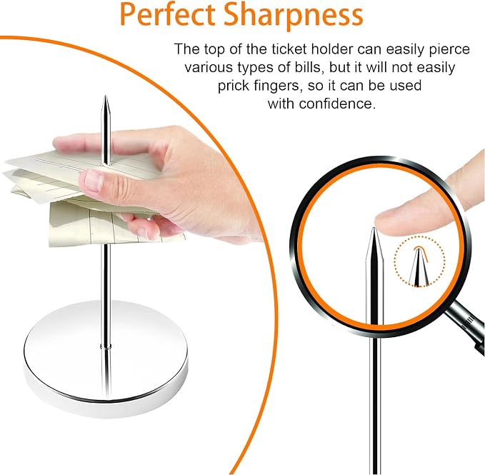 8 PCS Desk Receipt Holder Stainless Steel Receipt Spike 5.5 Inch Check Spindle - Image 2