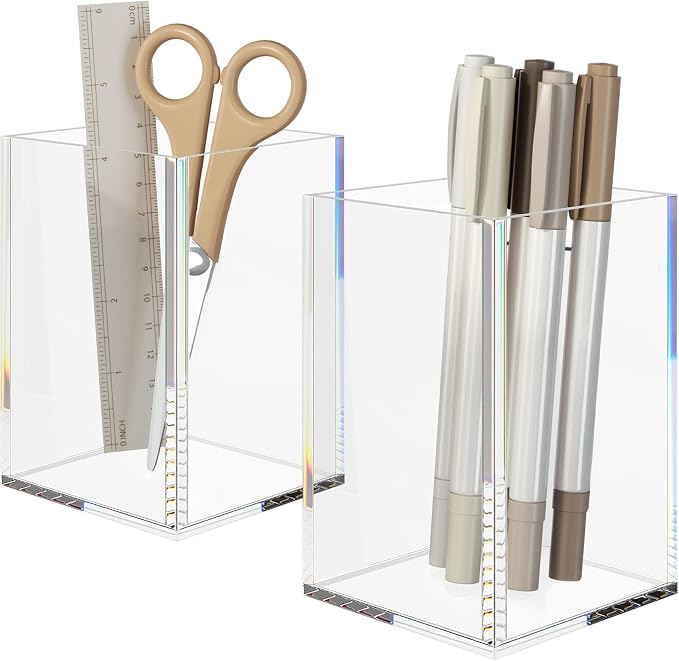NIUBEE Acrylic Pen Holder 2 Pack by NIUBEE