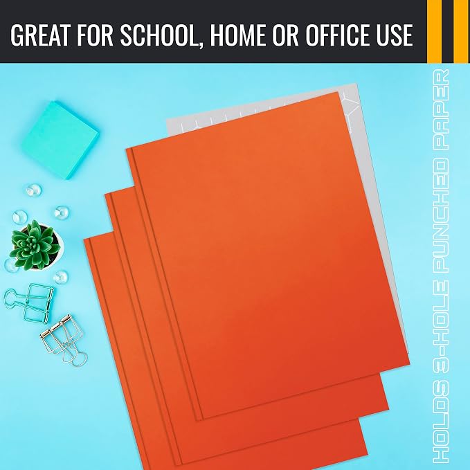 Better Office Products Orange Paper 2 Pocket Folders - Image 6