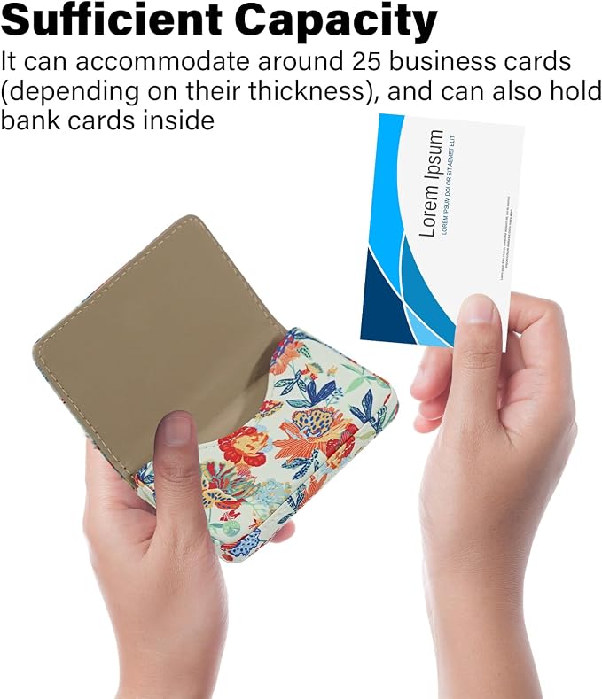 Business Card Holder，PU Leather Business Card Case Color Printing Pattern Card - Image 3