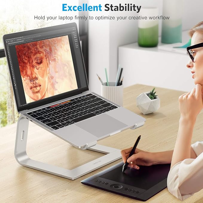 OMOTON Laptop Stand, Detachable Laptop Mount, Aluminum Laptop Holder Stand - Image 3