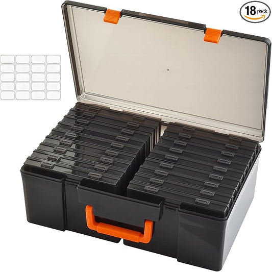 Photo Storage Box 5 x 7 Inches, 18 Inner Photo Cases by Haundry