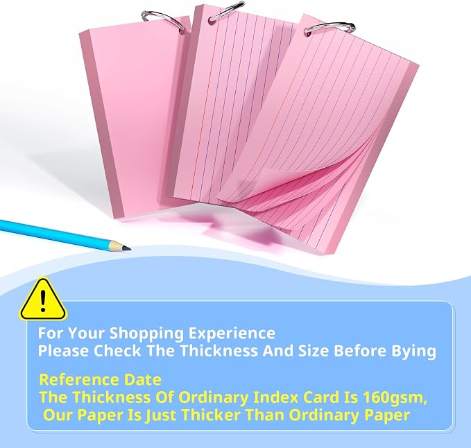 Index Cards 3x5 Inches, Punched Lined Study Card Ruled Flashcards Notecards - Image 5