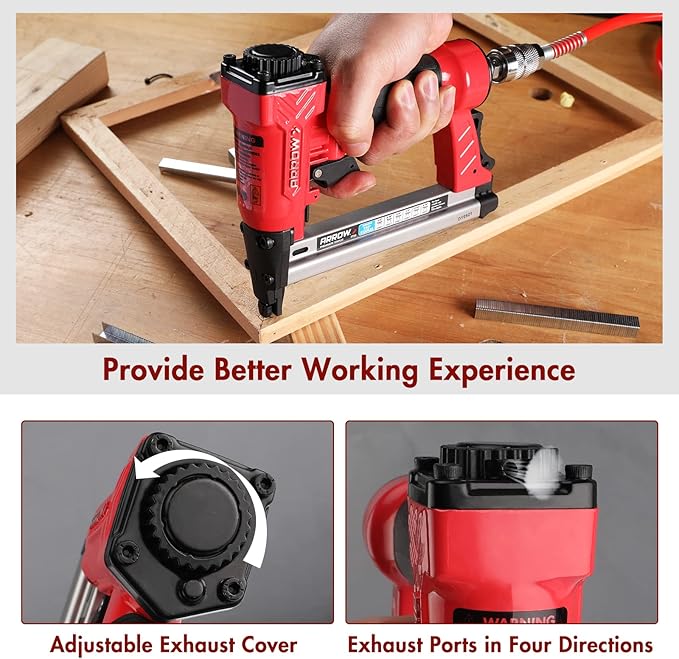 Arrow Pneumatic Staple Gun, Oil-Free Upholstery Stapler - Image 5