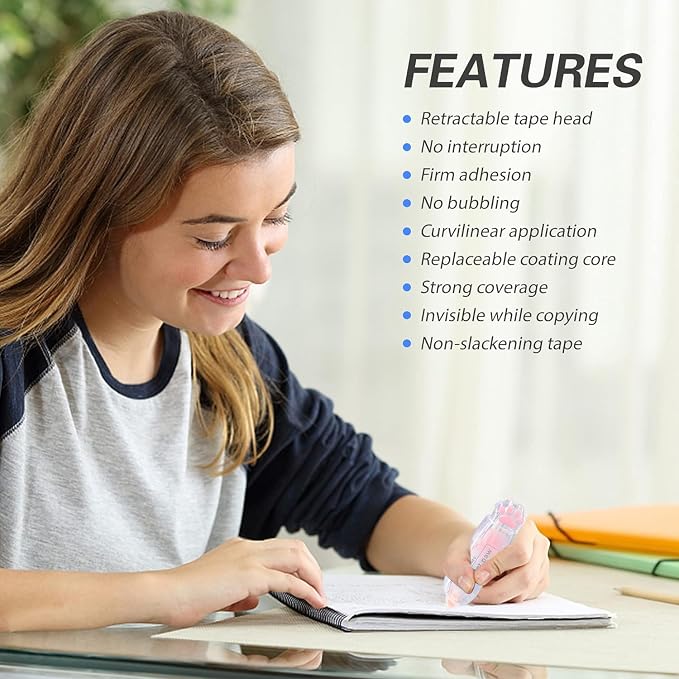 Correction Tape, Mini Retractable Correction Tape Pen, - Image 2