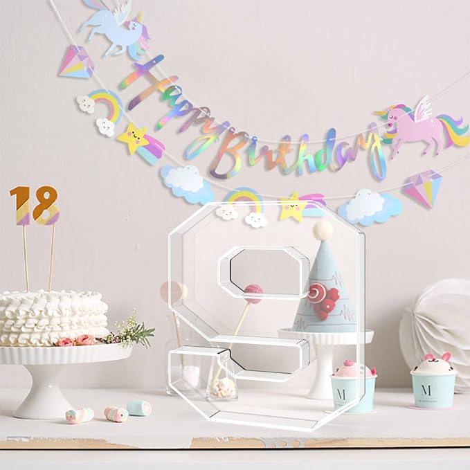 11" Acrylic Number Charcuterie Tray, Fillable Number Charcuterie Box - Image 4
