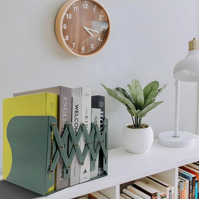 Adjustable Bookends Non Skid Decorative Bookends, Metal Bookend - Image 7