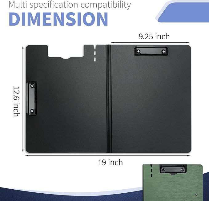 Clipboard Folder, with Dual Metal Clips, Embossed-Texture, Folding 360° Rotating - Image 4