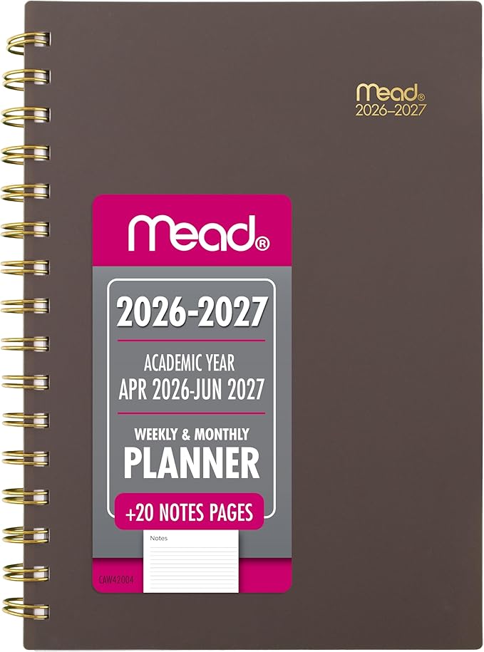Mead Planner 2026-2027 Weekly & Monthly Academic 15-Month April-June, 5.5" x by Mead