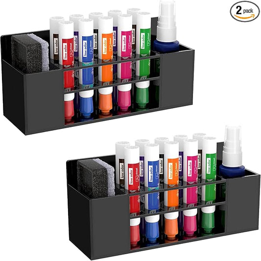 HBlife 2 Pcs Acrylic Magnetic Dry Erase Marker Holder by HBlife