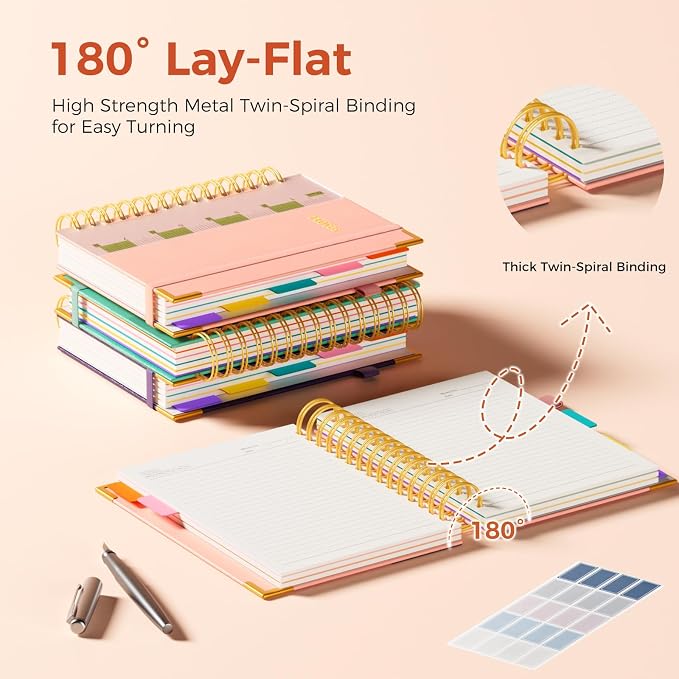 XYark A5 Hardcover Spiral Notebook, 6.3"x8.5" College Ruled Notebooks - Image 3