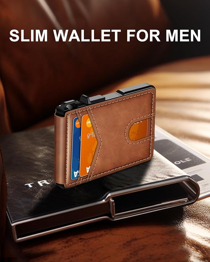 ZALVEX Wallet for Men, Mens Minimalist Wallet 9-13 Cards, Slim Compact Wallet - Image 2