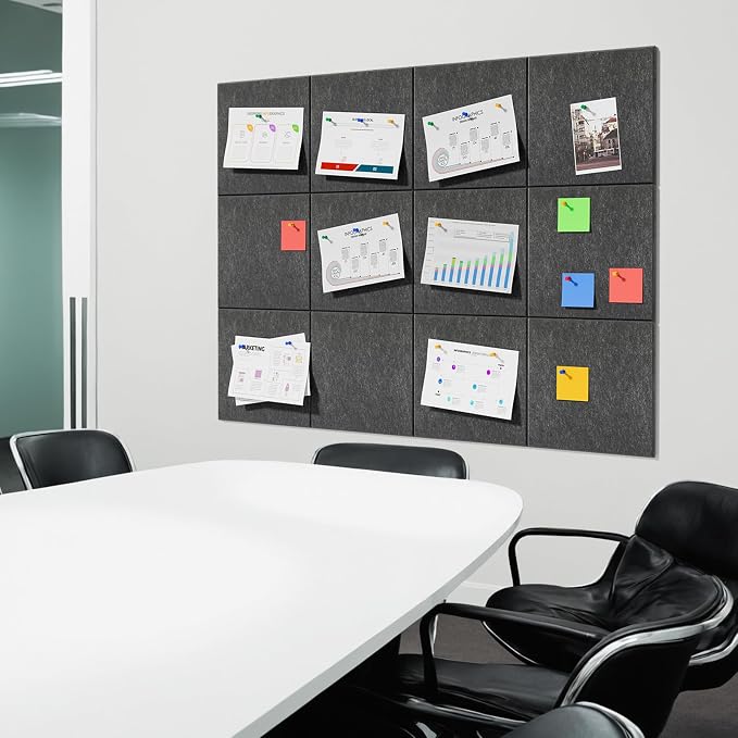 MaxGear Felt Bulletin Board 48" x 36", Dark Gray Felt Wall Tiles Wall Decor | - Image 8