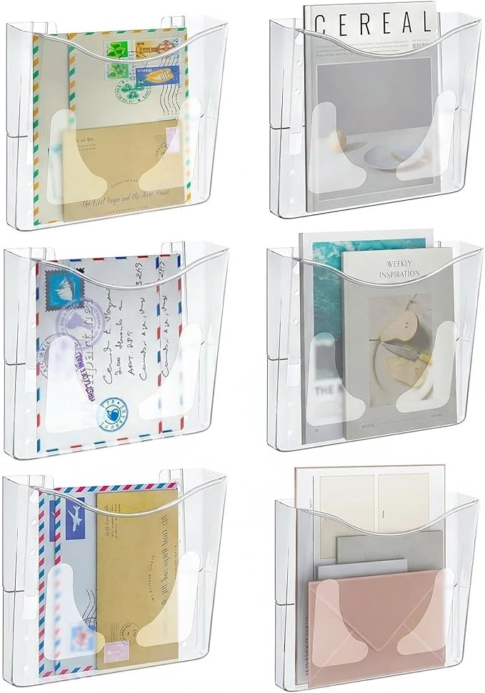 PAG 6-Pocket Clear Wall Mount File Organizer by PAG
