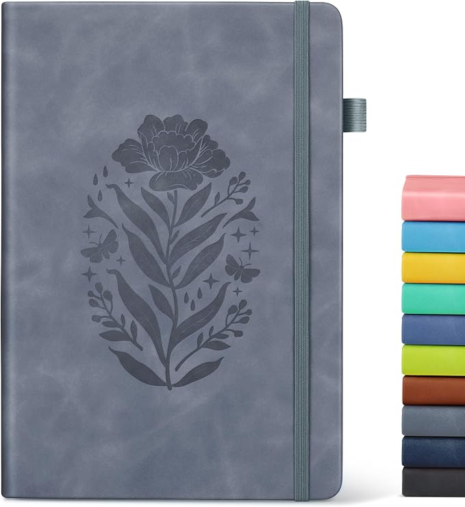 Lined Journal Notebook for Men Women, A5 Leather Journals for Writing, 200 by MUAHLIUB