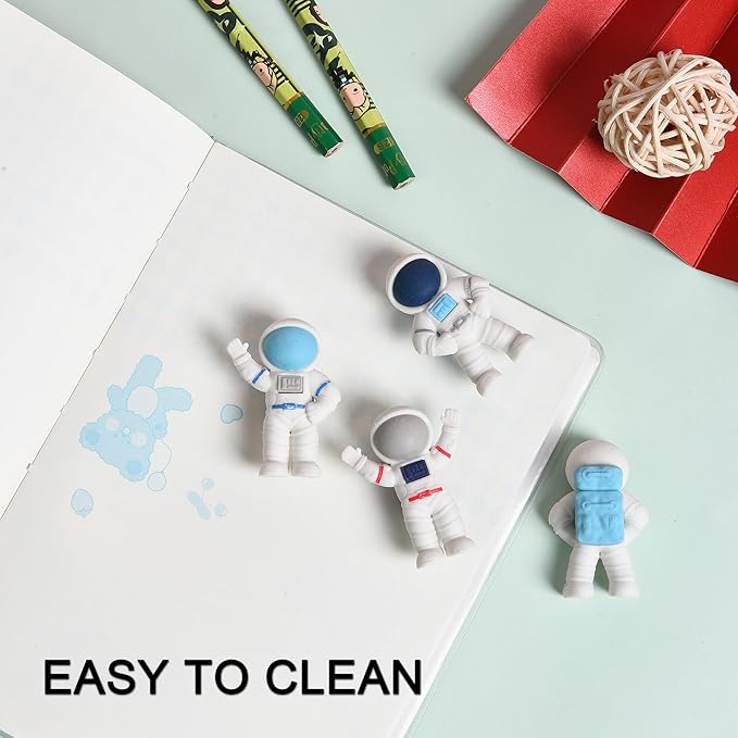 18Pcs Cute Outer Space Themed Erasers for Kids Bulk, Kawaii Fun Spaceman Desk Pet Pencil Erasers for School Classroom Supplies Prize Gifts Party Favors-DeskLoop Office