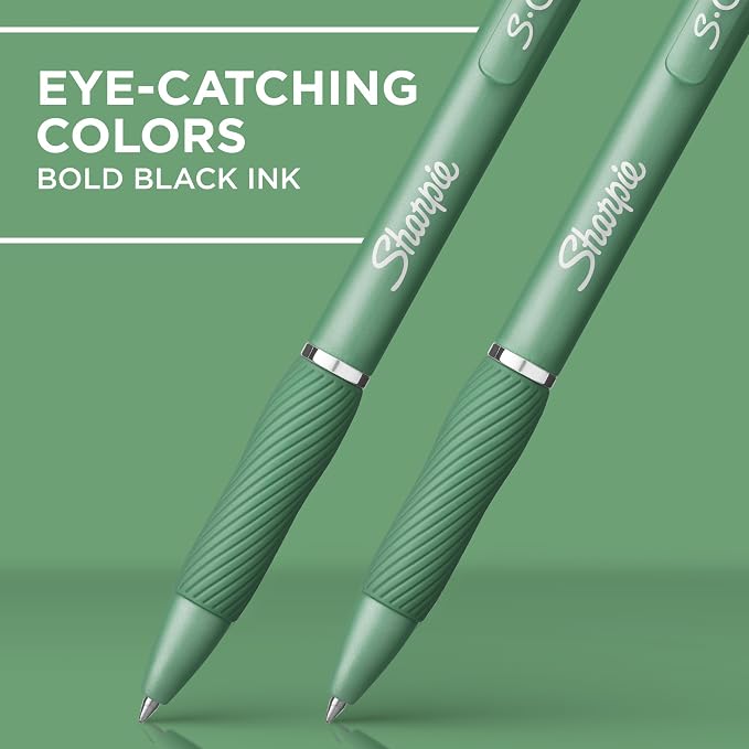 Sharpie S-Gel, Gel Pens, Medium Point, Forest Green Barrel - Image 2