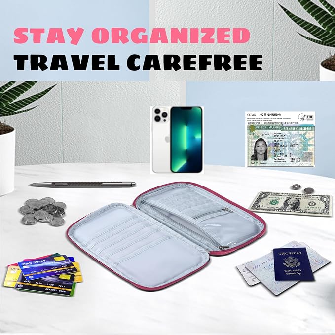 Premium Travel Passport Holder, Family Passport holder Travel Document Organizer - Image 5