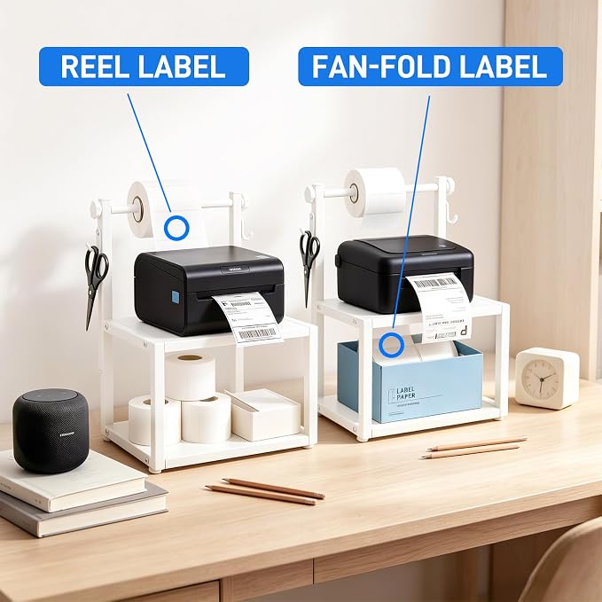 13.3"x10.5"x7.8"Label Holder for Rolls & Fan-Fold Labels, Desktop Thermal - Image 2