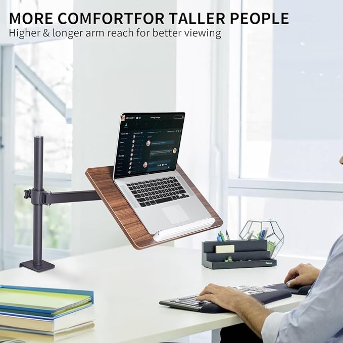 Adjustable Book Stand with Desk Clamp Mount, Wooden Reading Holder with Metal - Image 3