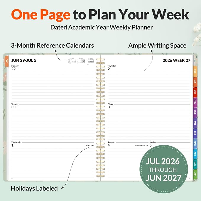SUNEE Academic Planner 2026-2027 – Weekly & Monthly Planner, July 2026 to June - Image 2