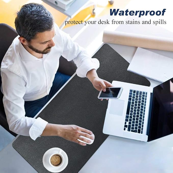 Desk Pad for Office Home 31" x 13", PU Leather Waterproof Large Desk Writing - Image 4