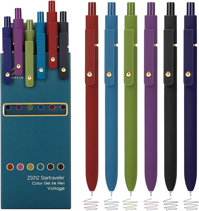 Ddaowanx Colorful Gel Pens, 0.5mm Fine Point Retractable, School Supplies by Ddaowanx