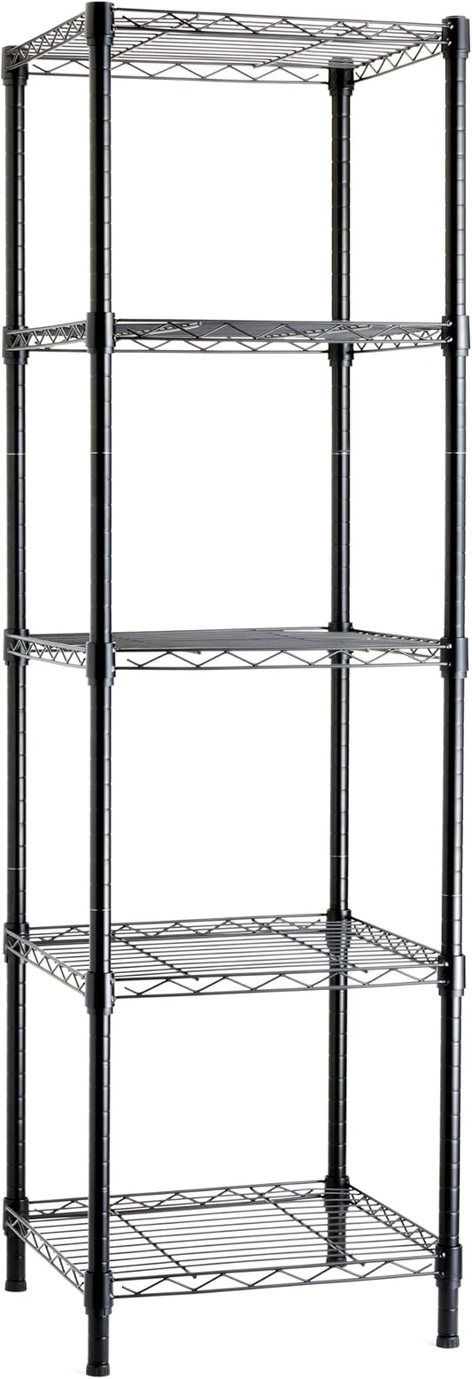 Amazon Basics 5-Shelf Tower Adjustable Storage Shelving Unit, 16 D x 16 W x 54 by AmazonBasics