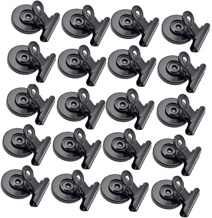 Strong Magnetic Clips, 20 Pack, 1-1/4 Inch, 31 mm, Heavy Duty Refrigerator by Makanu